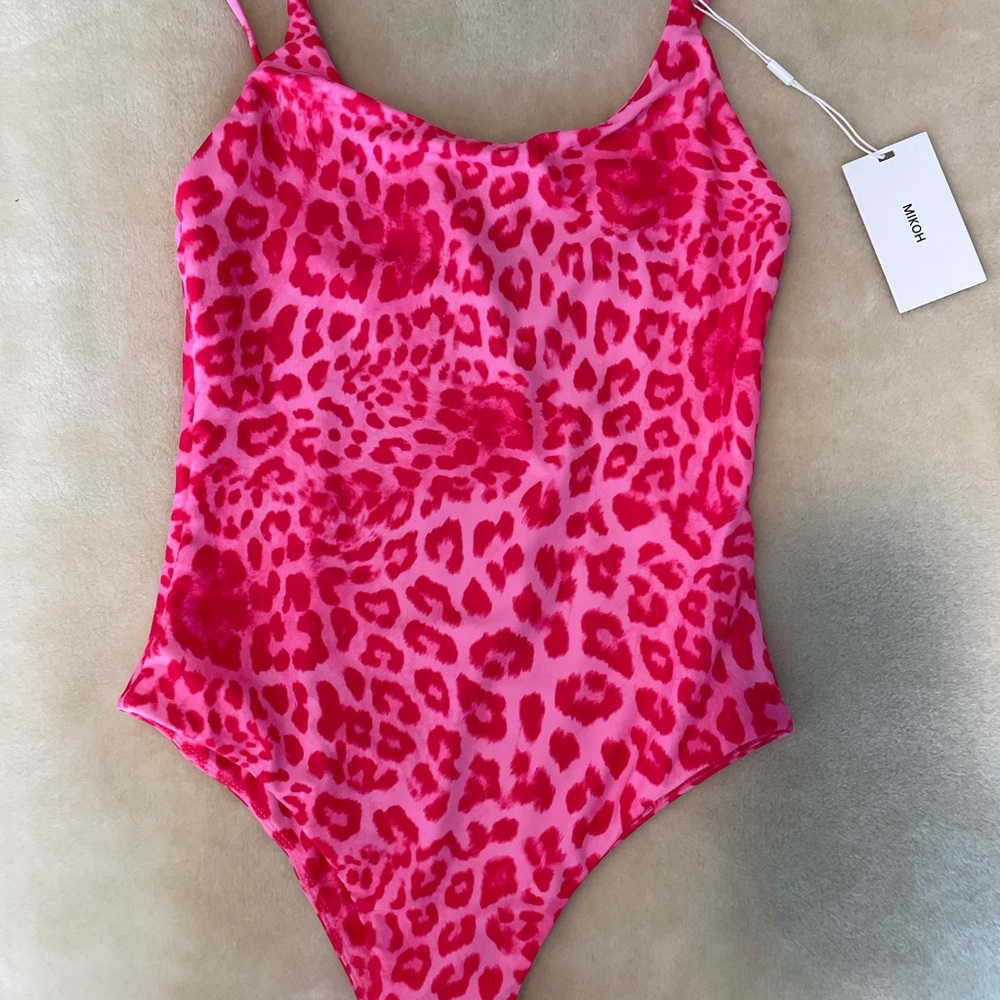 Hot pink leopard one piece